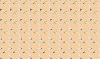 Farklı aksesuarlara sahip renkli arkaplan