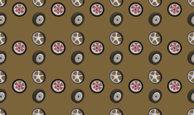 Farklı aksesuarlara sahip renkli arkaplan