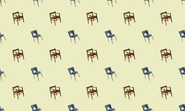 Farklı aksesuarlara sahip renkli arkaplan