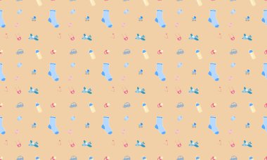 Farklı aksesuarlara sahip renkli arkaplan