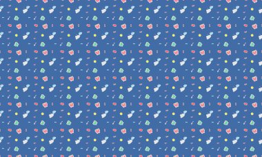 Farklı aksesuarlara sahip renkli arkaplan