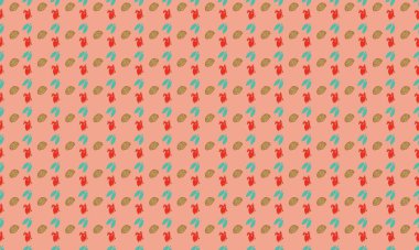 Farklı aksesuarlara sahip renkli arkaplan