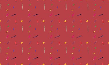 Farklı aksesuarlara sahip renkli arkaplan