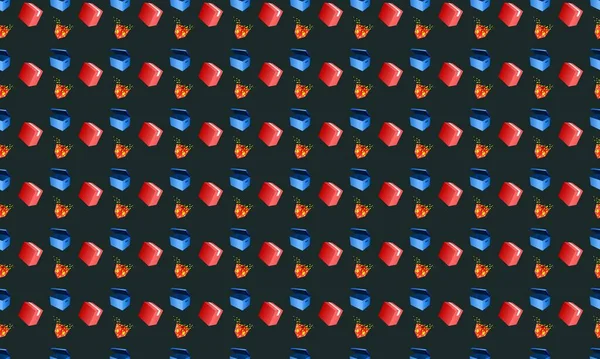 Farklı aksesuarlara sahip renkli arkaplan