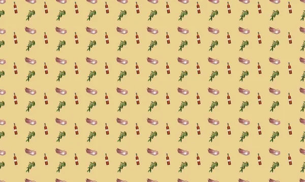 Farklı aksesuarlara sahip renkli arkaplan