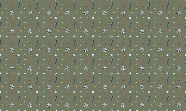 Farklı aksesuarlara sahip renkli arkaplan