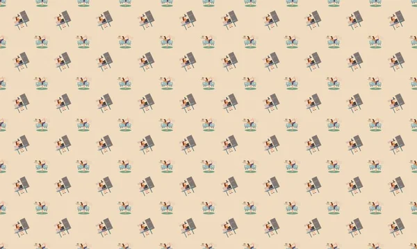 Farklı aksesuarlara sahip renkli arkaplan