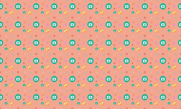 Farklı aksesuarlara sahip renkli arkaplan