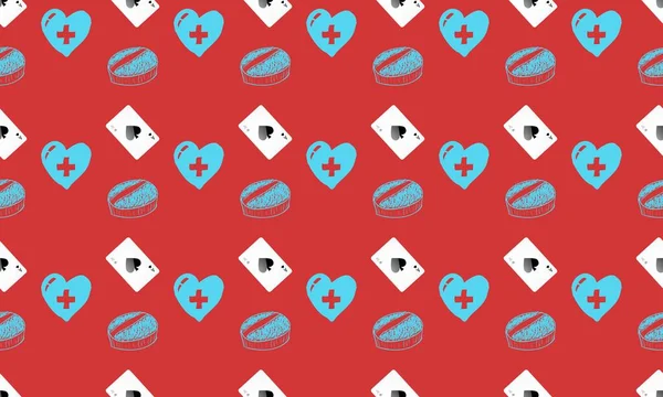 Farklı aksesuarlara sahip renkli arkaplan