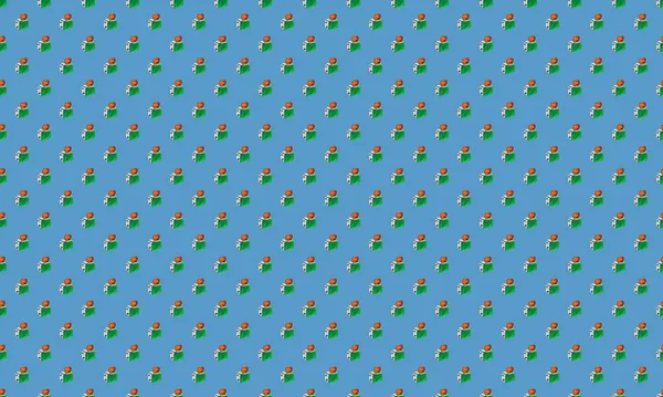 Farklı aksesuarlara sahip renkli arkaplan