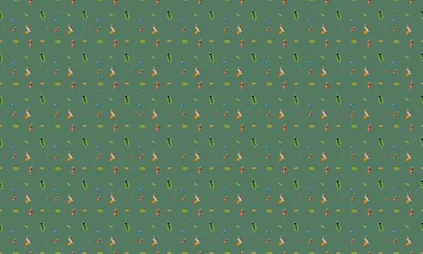 Farklı aksesuarlara sahip renkli arkaplan