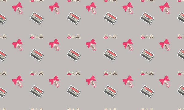 Colored background with different accessories