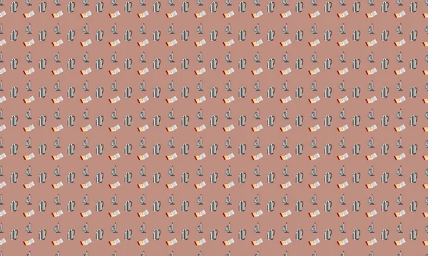 Farklı aksesuarlara sahip renkli arkaplan