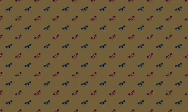 Farklı aksesuarlara sahip renkli arkaplan