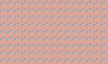 Farklı aksesuarlara sahip renkli arkaplan