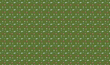 Farklı aksesuarlara sahip renkli arkaplan