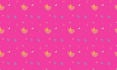 Farklı aksesuarlara sahip renkli arkaplan