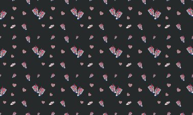 Farklı aksesuarlara sahip renkli arkaplan