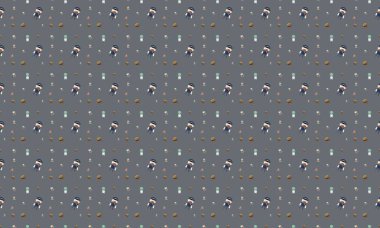 Farklı aksesuarlara sahip renkli arkaplan