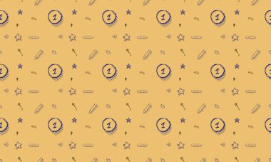 Farklı aksesuarlara sahip renkli arkaplan