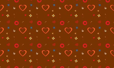 Farklı aksesuarlara sahip renkli arkaplan