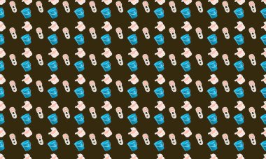 Farklı aksesuarlara sahip renkli arkaplan