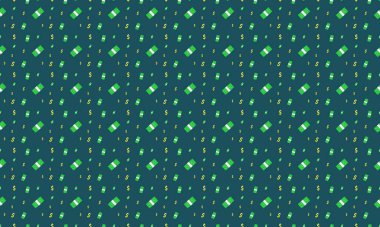 Farklı aksesuarlara sahip renkli arkaplan