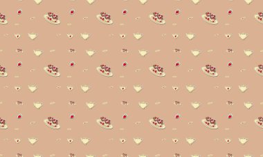 Farklı aksesuarlara sahip renkli arkaplan