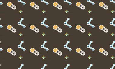 Farklı aksesuarlara sahip renkli arkaplan