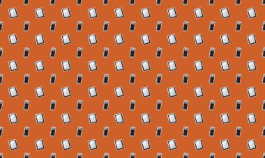 Farklı aksesuarlara sahip renkli arkaplan