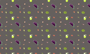 Farklı aksesuarlara sahip renkli arkaplan