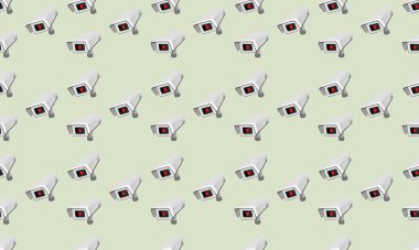 Farklı aksesuarlara sahip renkli arkaplan