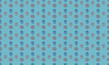 Farklı aksesuarlara sahip renkli arkaplan