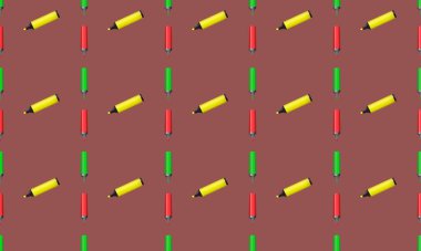 Farklı aksesuarlara sahip renkli arkaplan