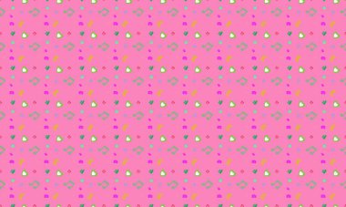 Farklı aksesuarlara sahip renkli arkaplan