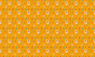 Farklı aksesuarlara sahip renkli arkaplan