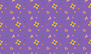 Farklı aksesuarlara sahip renkli arkaplan