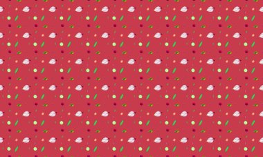 Farklı aksesuarlara sahip renkli arkaplan