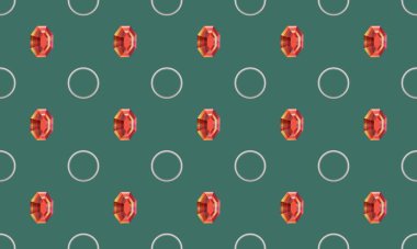 Farklı aksesuarlara sahip renkli arkaplan