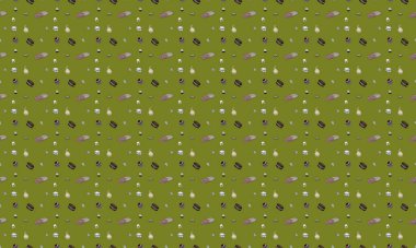 Farklı aksesuarlara sahip renkli arkaplan