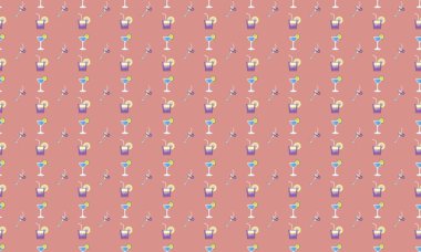 Farklı aksesuarlara sahip renkli arkaplan