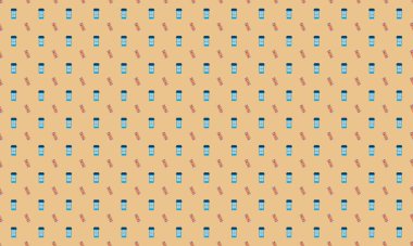 Farklı aksesuarlara sahip renkli arkaplan