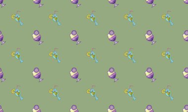 Farklı aksesuarlara sahip renkli arkaplan