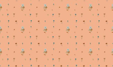 Farklı aksesuarlara sahip renkli arkaplan