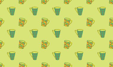 Farklı aksesuarlara sahip renkli arkaplan