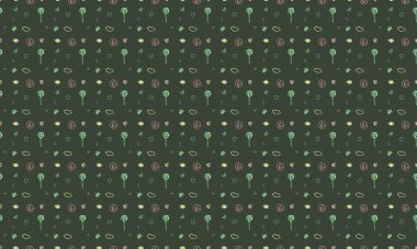 Farklı aksesuarlara sahip renkli arkaplan