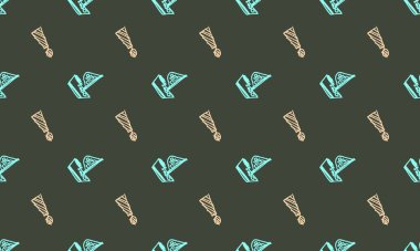 Farklı aksesuarlara sahip renkli arkaplan