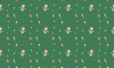 Farklı aksesuarlara sahip renkli arkaplan