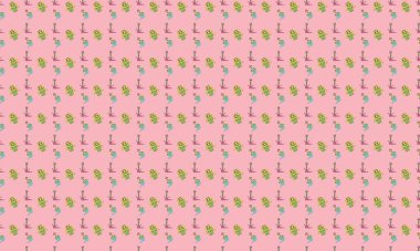 Farklı aksesuarlara sahip renkli arkaplan