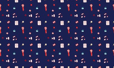 Farklı aksesuarlara sahip renkli arkaplan